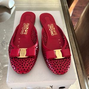 Red Salvator Ferragamo sandals